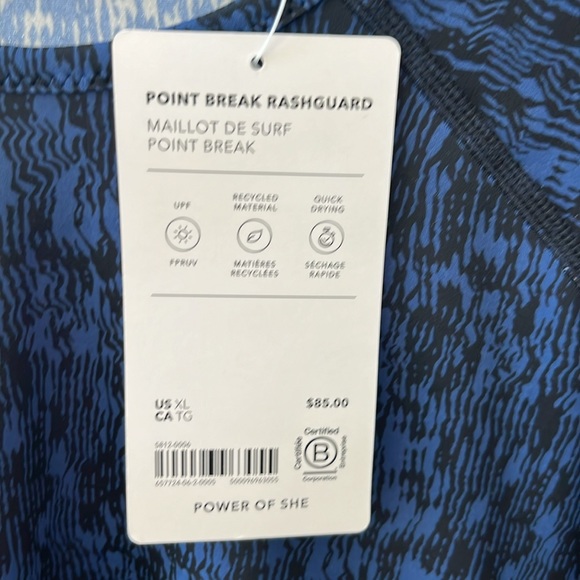 NWT Athleta Point Break Rashguard - Picture 3 of 10
